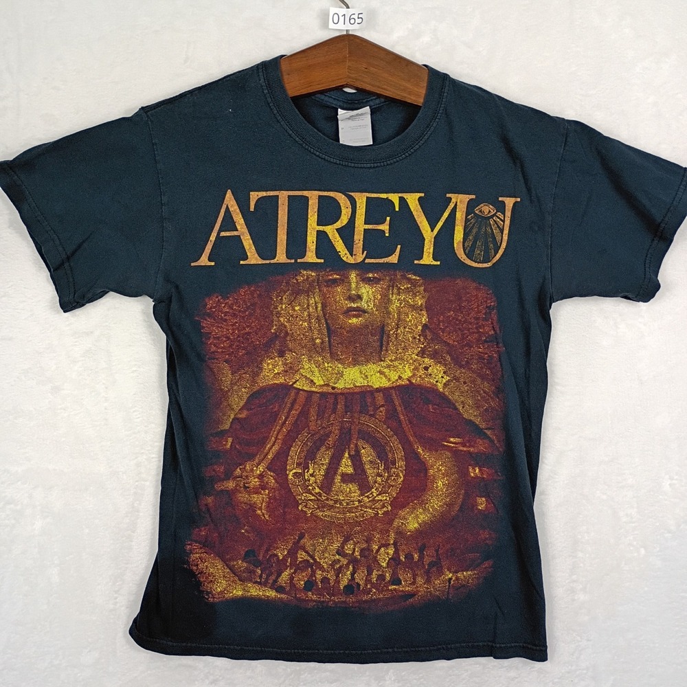 Atreyu Band Graphic T-Shirt Mens Small Black Metalcore Rock Gildan Tee S
